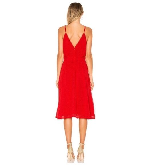 House of Harlow 1960 x Revolve Swiss Dot Ines Midi Red Dress Tank Size XS - Picture 5 of 11